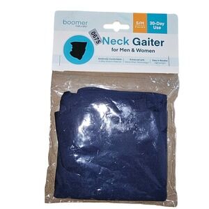 Boomer Naturals Neck Gaiter Navy Blue 4-Way Stretch Nano-Silver Tech S/M New 675